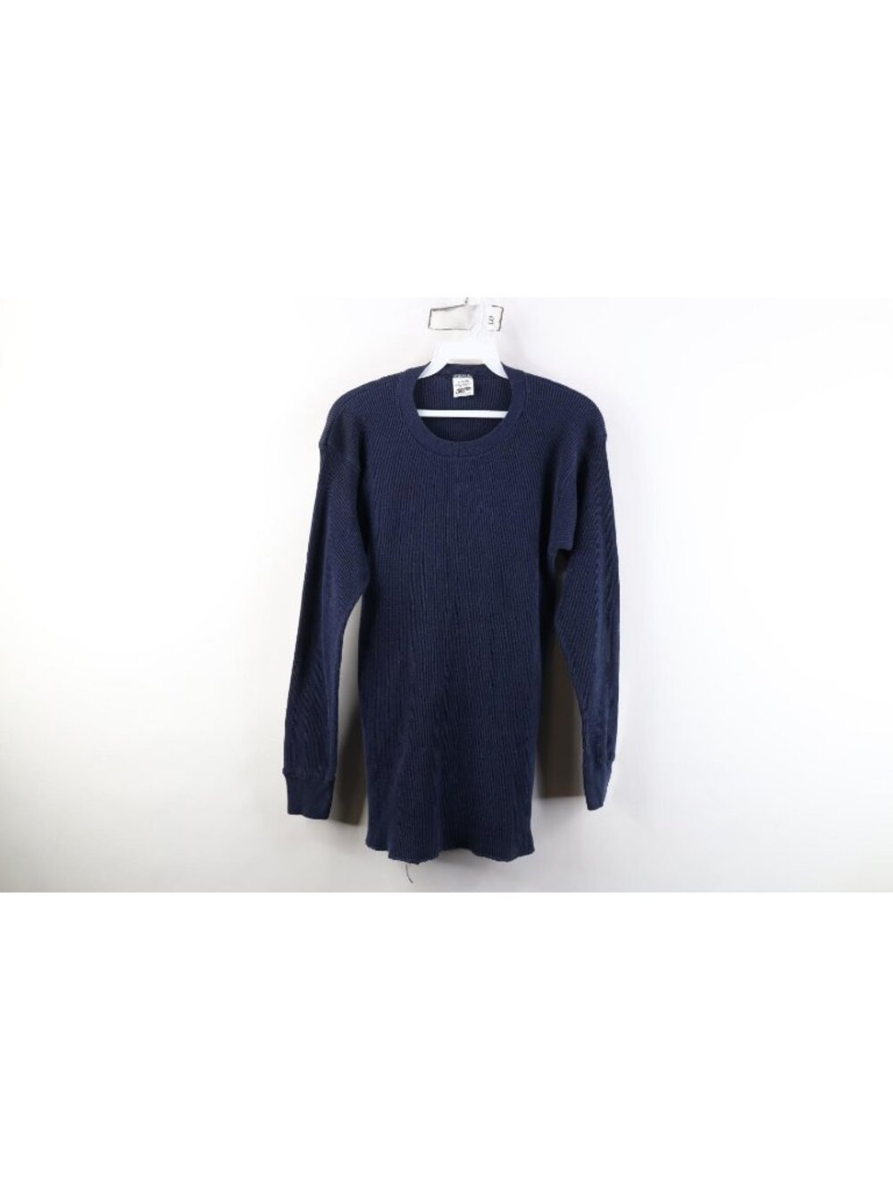 Vintage 90s Streetwear Mens XL Blank Thermal Waffle Knit T-Shirt Navy Blue USA